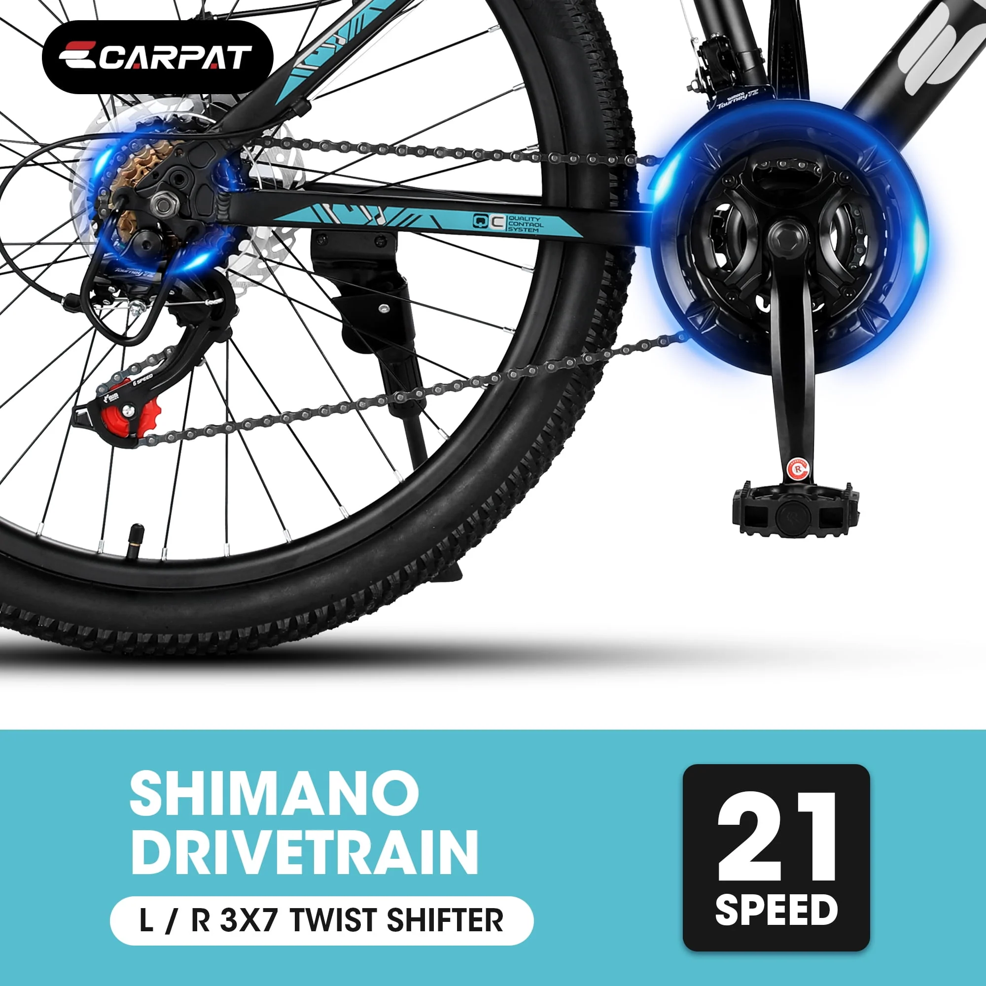 Ecarpat 26 Inch Wheels Mountain Bike, Mens Womens 26 Inch, 17