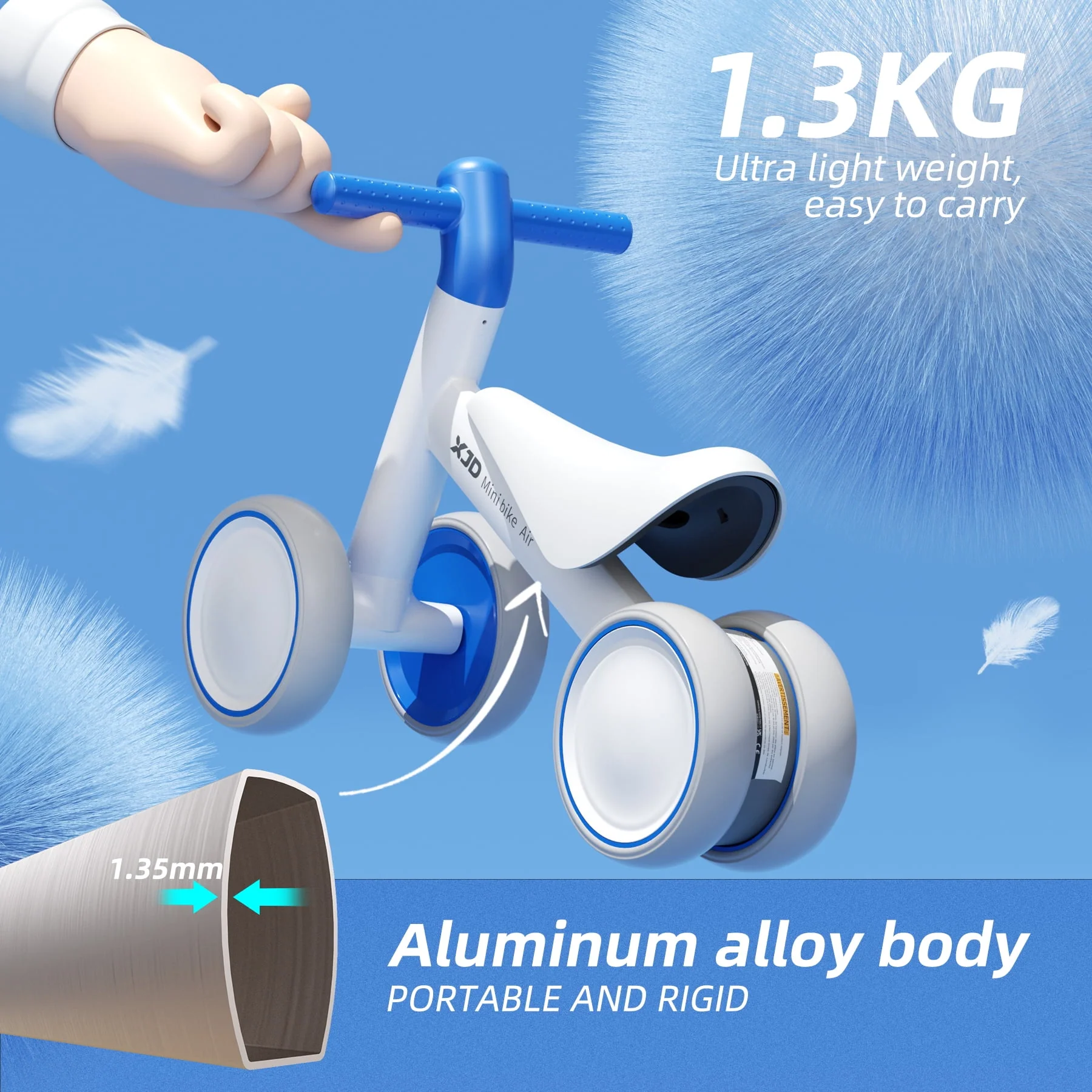 YUFU Baby Balance Bikes Bicycle Baby Toys for 1 Year Old Boy Girl 12 Month -24 Months Toddler Bike Infant No Pedal 4 Wheels First Bike or Birthday Gift Children Walker