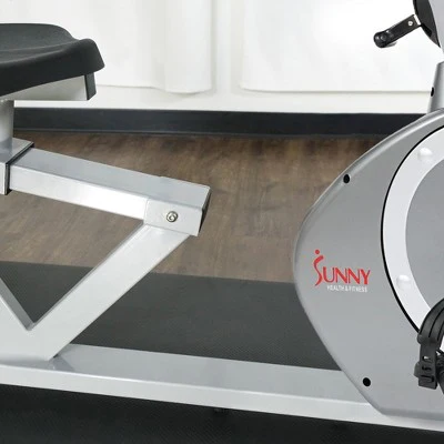 Sunny Health & Fitness  Convertible Recumbent Battery Exercise Bike - Silver