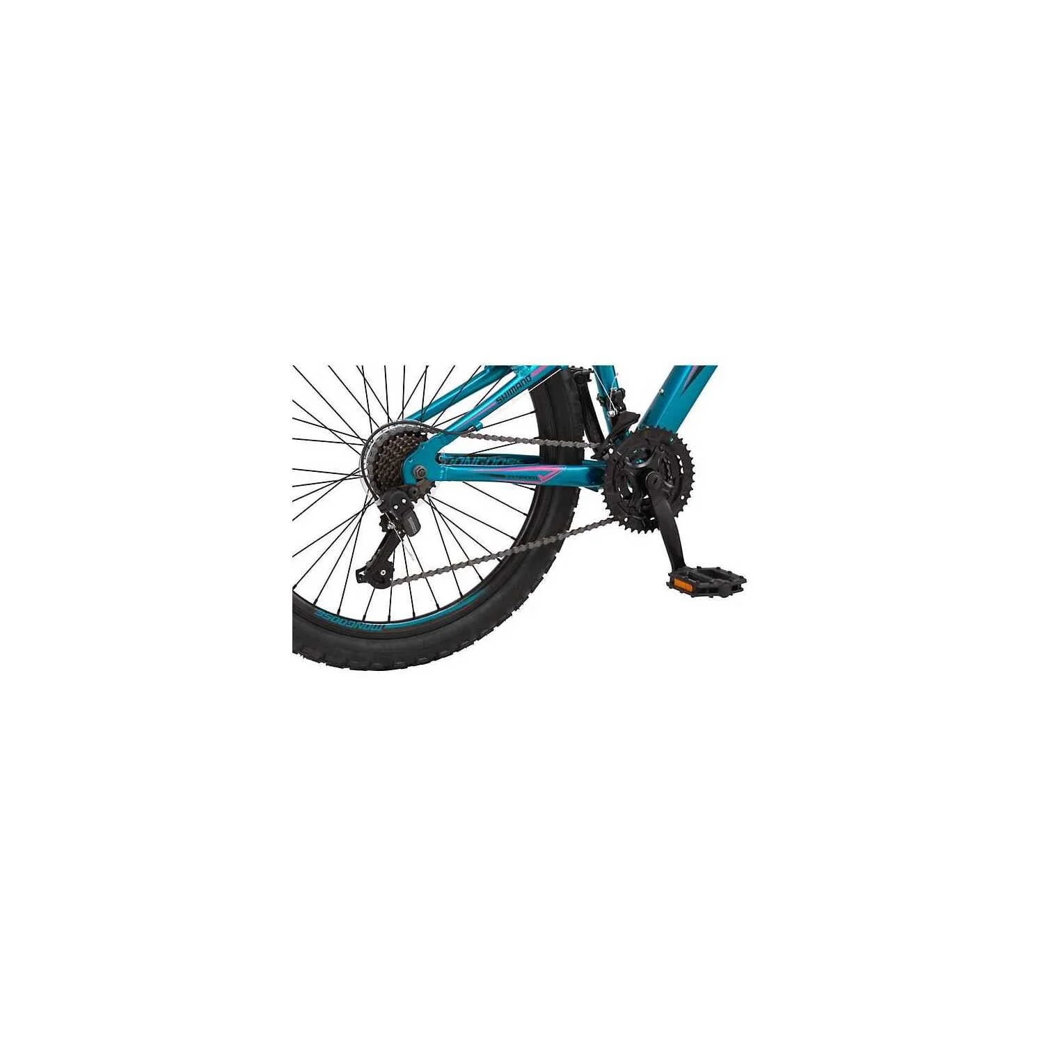 Mongoose 24 in. Mountain Bicycle, 21 Speed, Teal-Gender:Women