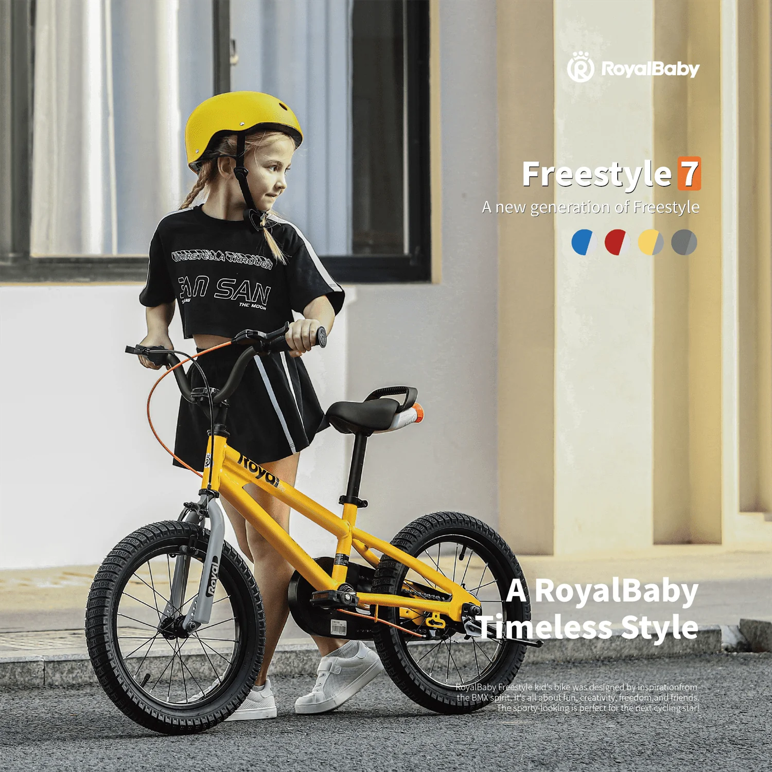 Royalbaby Freestyle 7 Kids Bike Toddlers 20 Inch Wheel Dual Handbrakes Bicycle Beginners Boys Girls Ages 3-5 Years, Kickstand and Water Bottle Included, Blue