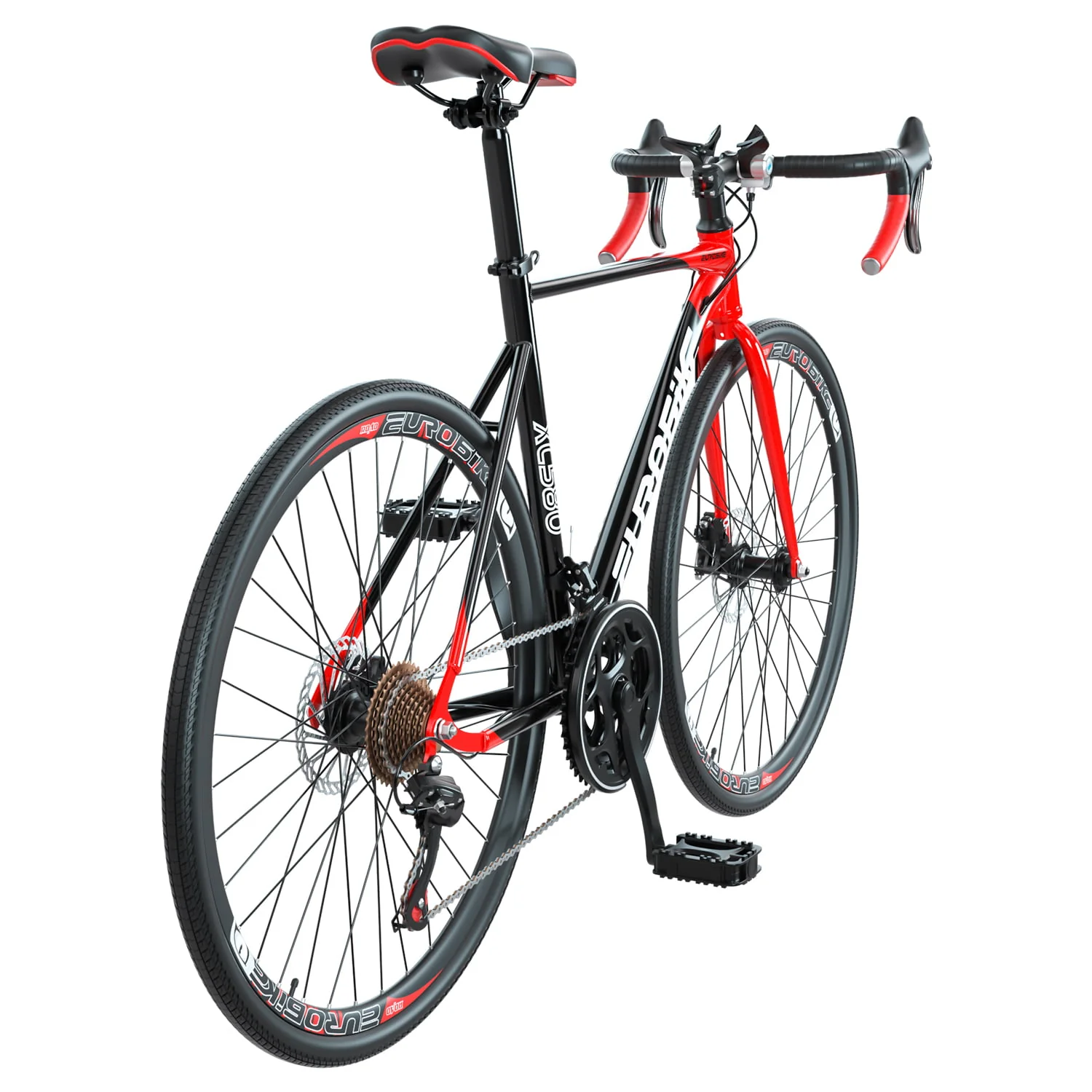 Gravel Bike Eurobike XC580 Road Bike Mens 54cm Frame Bicycle 700C*35C Wheels Commuter Bicycles Large Adult Red