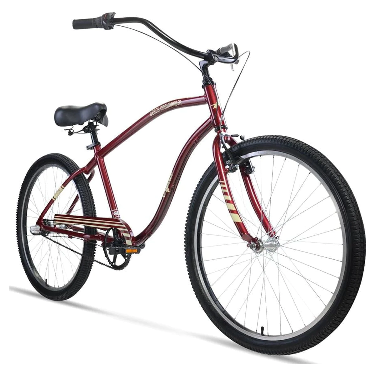 Apollo Beach Commander 26 inch, 7 Speed Cruiser Bike, Deep Red