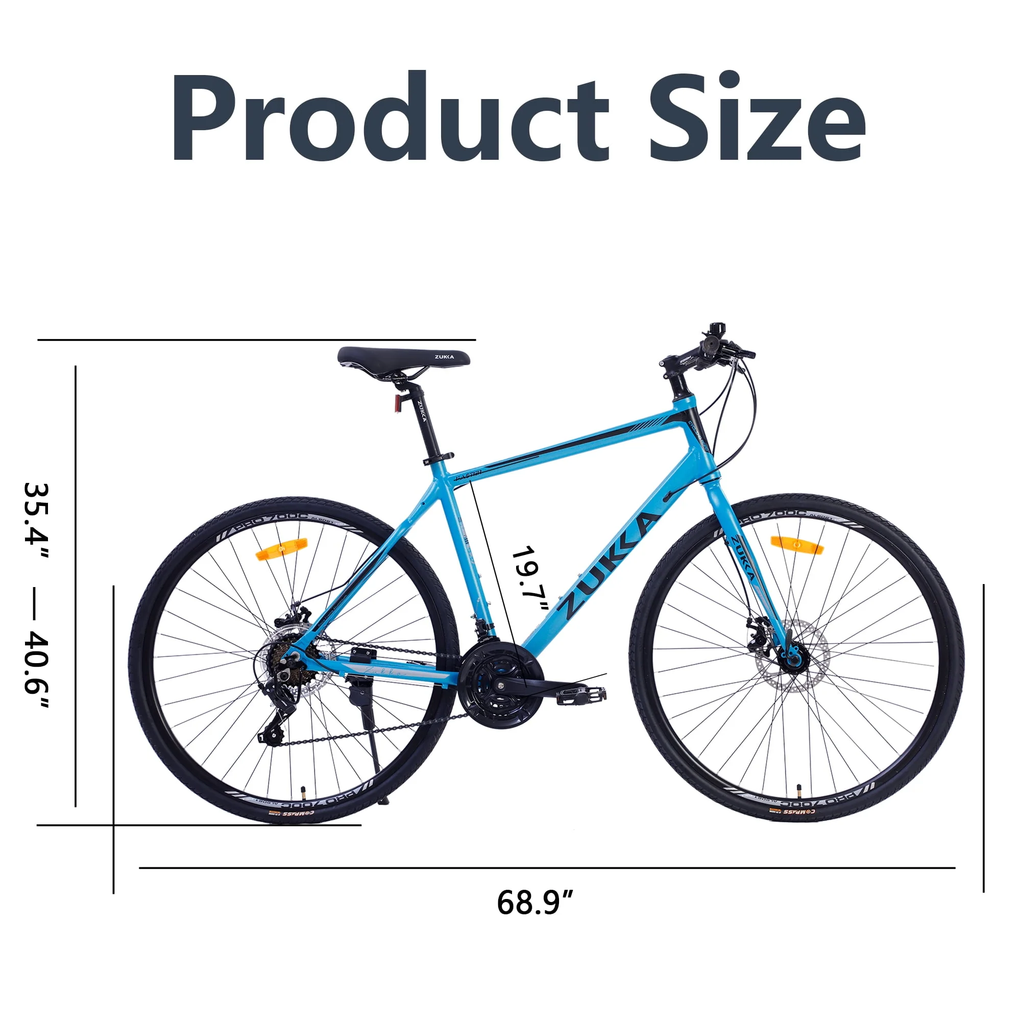 Segmart 21-Speed Mountain Bike, 28-inch Wheels Lightweight Road Bike, Hybrid Aluminum Frame and Upgrade Dual Disc Brake MTB for Men Women Adult, Blue SS2055