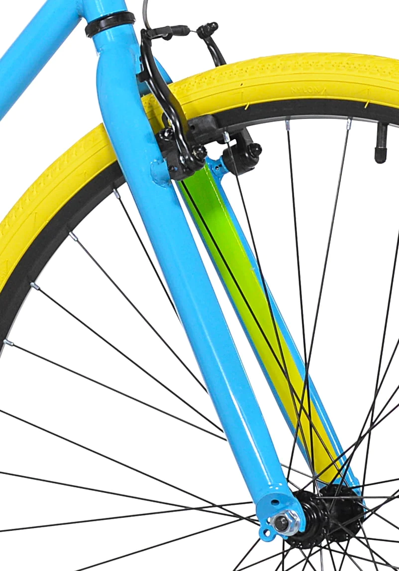 700C Men's Ridgeland Hybrid Bike, Blue/Green