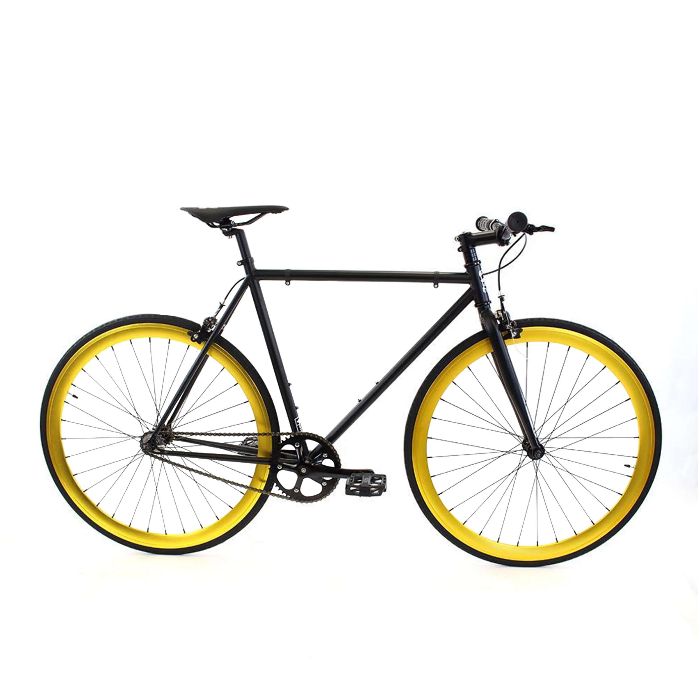 Golden Cycles Fixed Gear Bike Steel Frame Fixie with Deep V Rims-Collection (Saint)