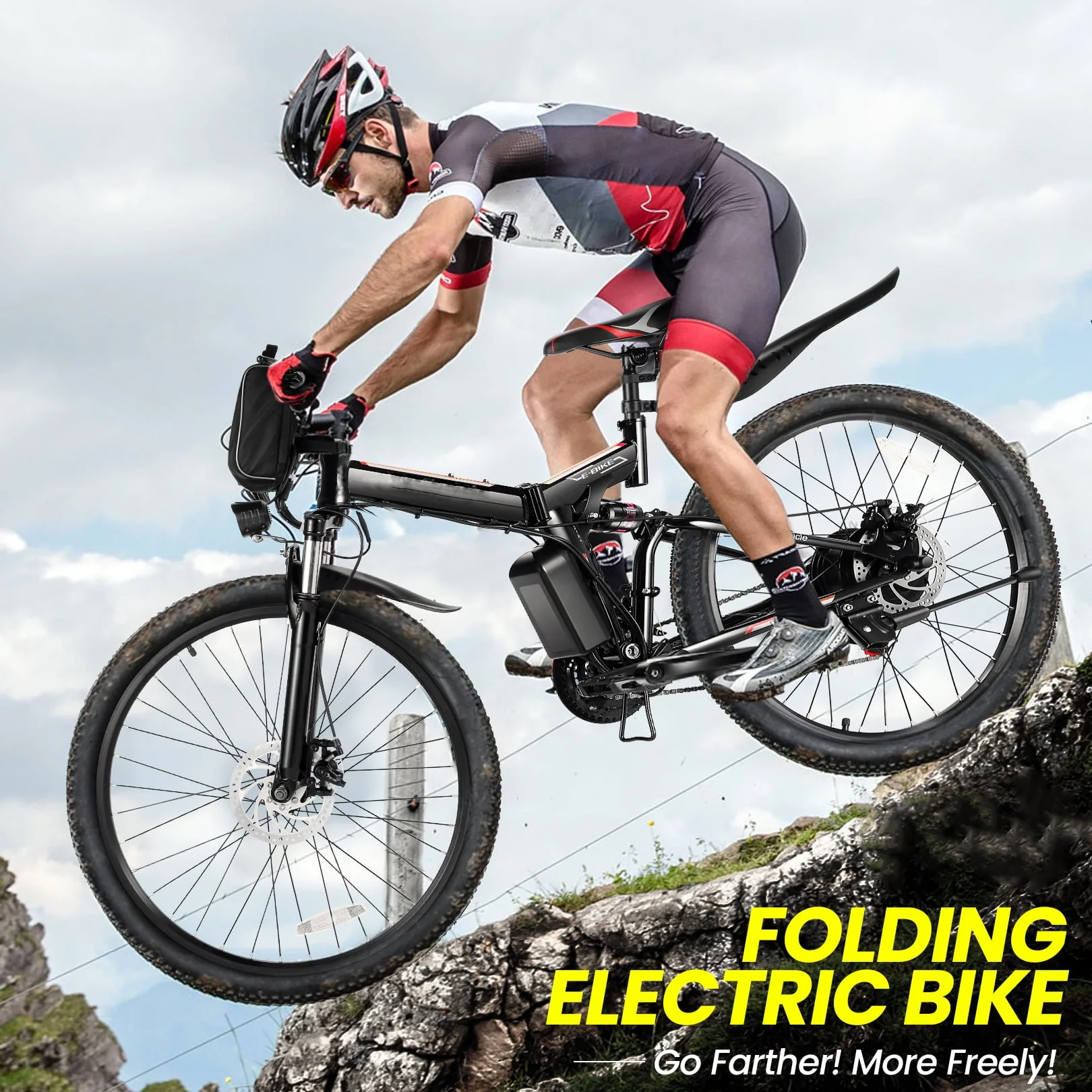 Gocio Adult Electric Bicycles Foldable Ebike, 500W 26