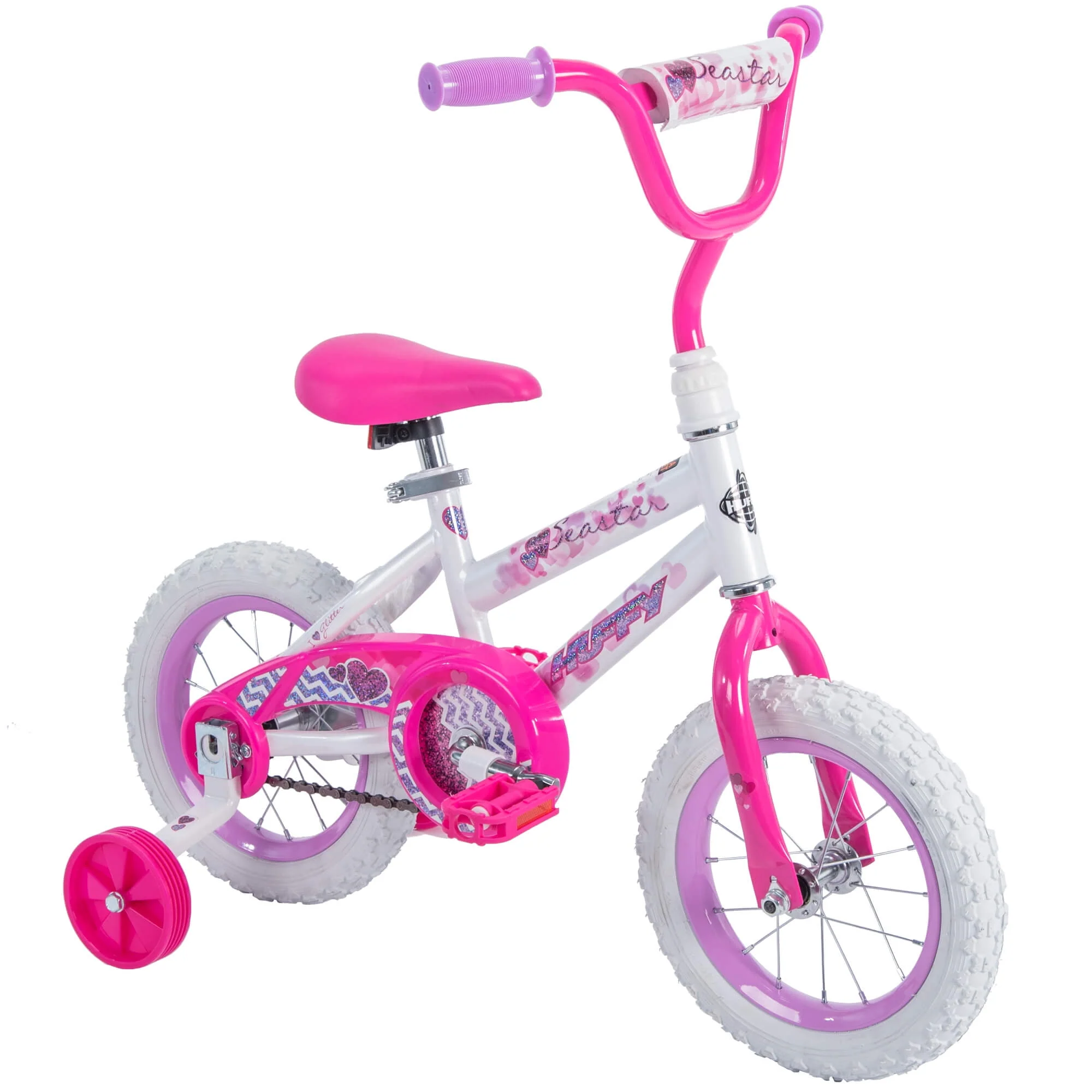 12 in. Sea Star Kids Bike for Girl ages 3 - 5 years, White