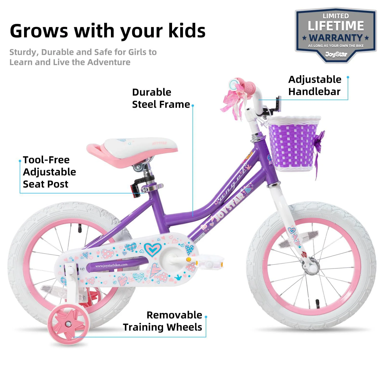 joystar 14 inch girls bikes toddler bike for 3 4 5 years old girl 14