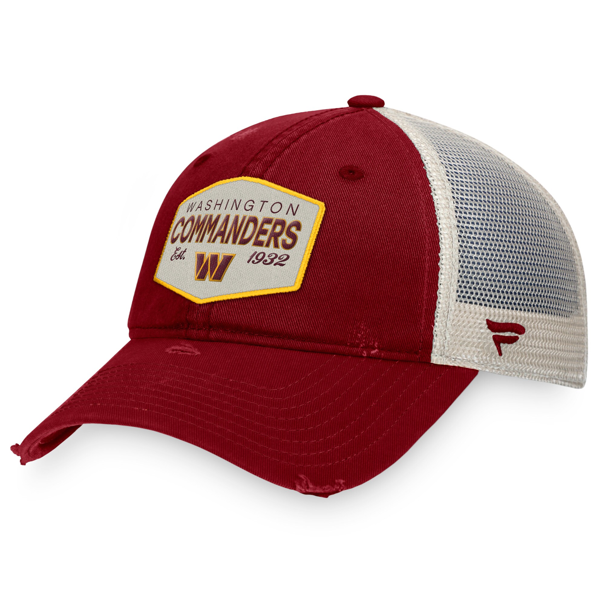 Washington Commanders Fanatics Heritage Patch Trucker Adjustable Hat - Burgundy/Natural