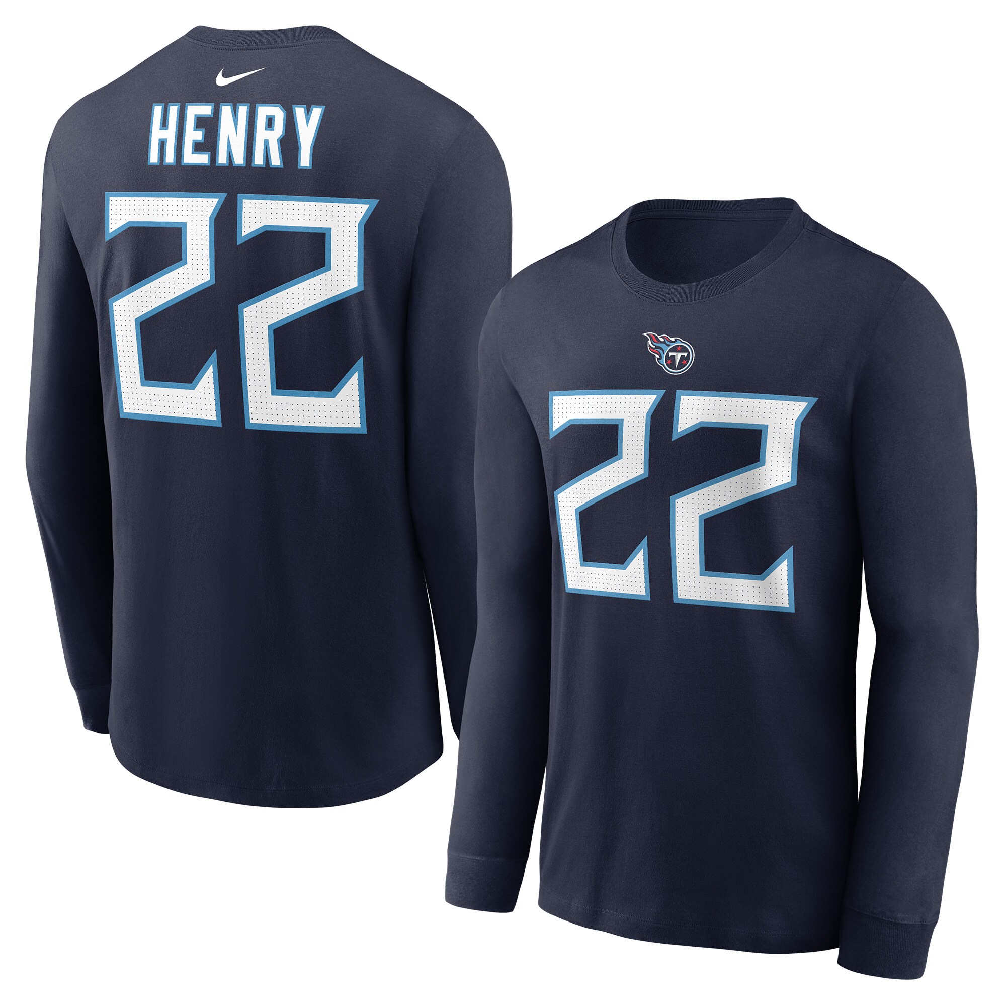 Derrick Henry Tennessee Titans Nike Player Name & Number Long Sleeve T-Shirt - Navy