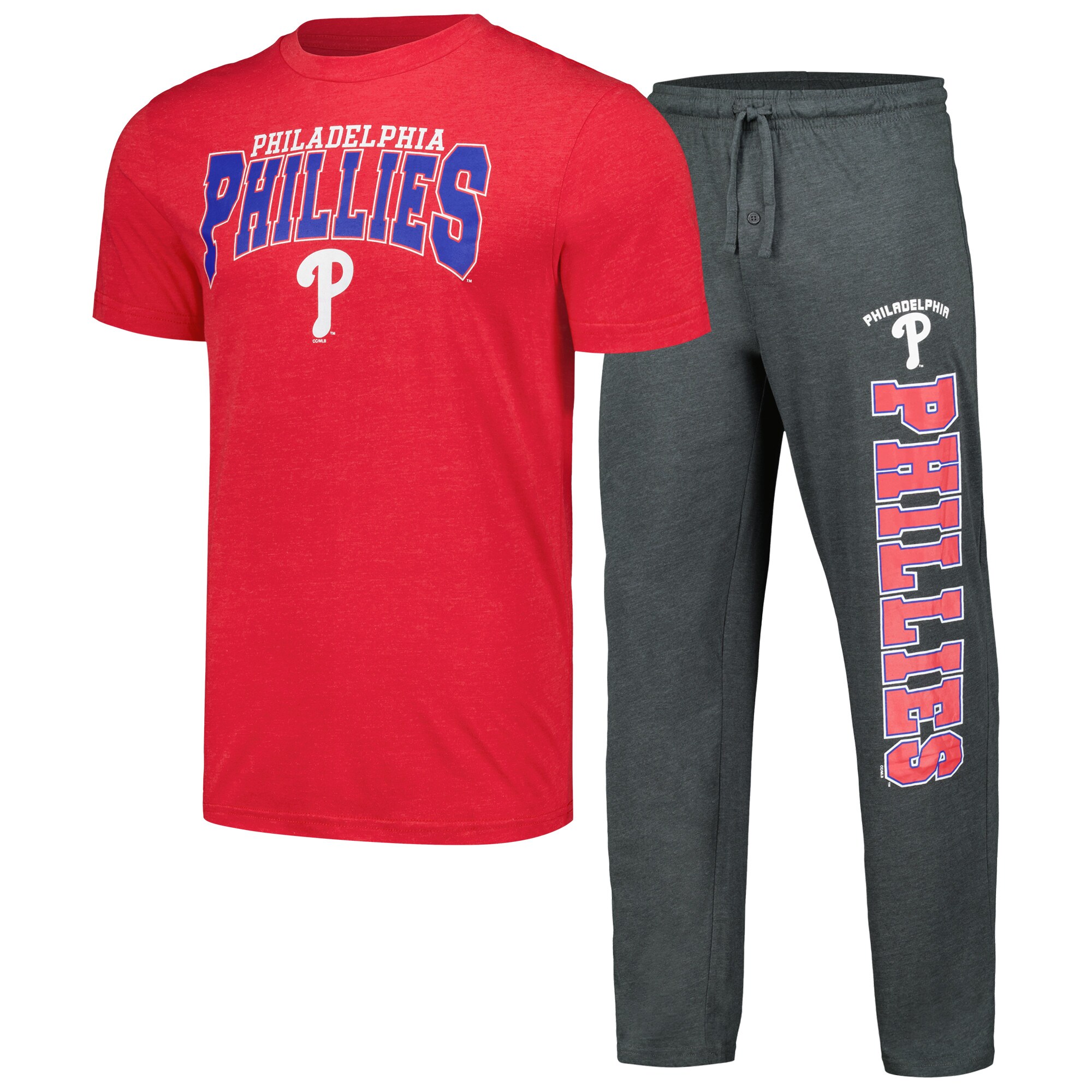 Men's Philadelphia Phillies Concepts Sport Charcoal/Red Meter T-Shirt & Pants Sleep Set