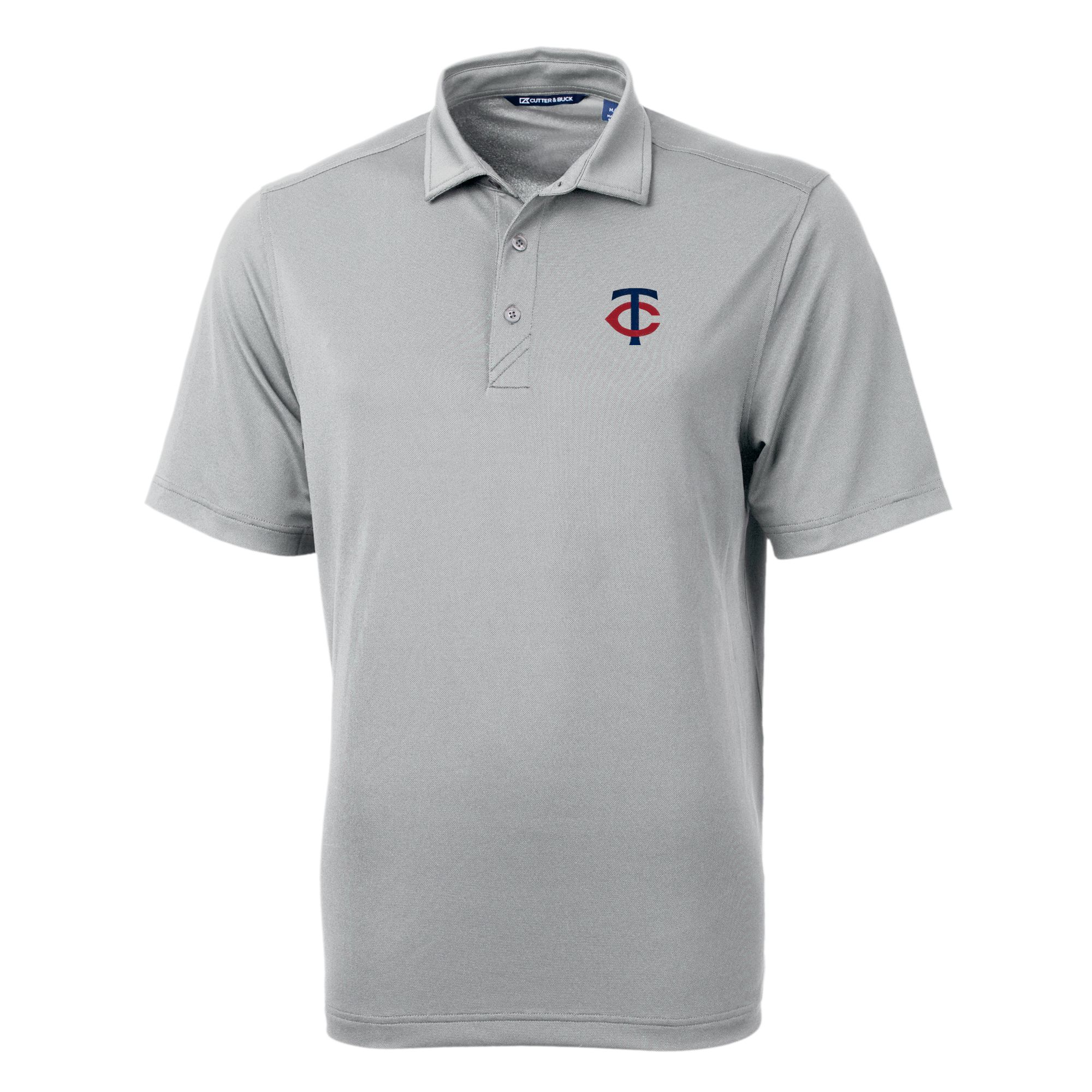 Men's Minnesota Twins Cutter & Buck Pewter Big & Tall Virtue Eco Pique Recycled Polo