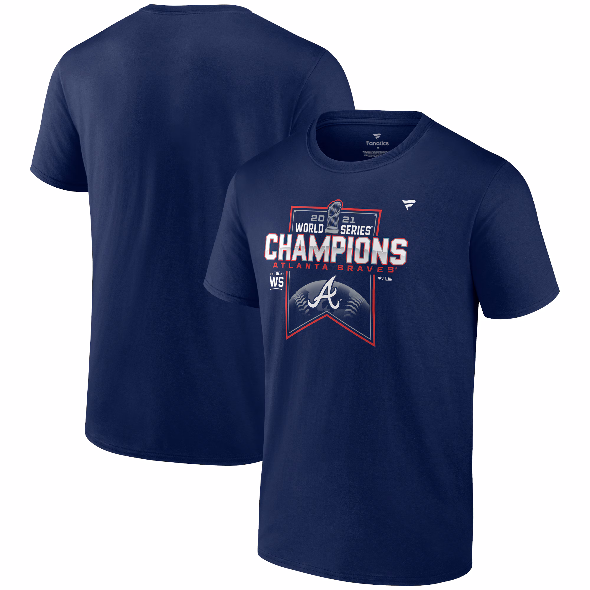 Men's Atlanta Braves Fanatics Navy 2021 World Series Champions Locker Room T-Shirt