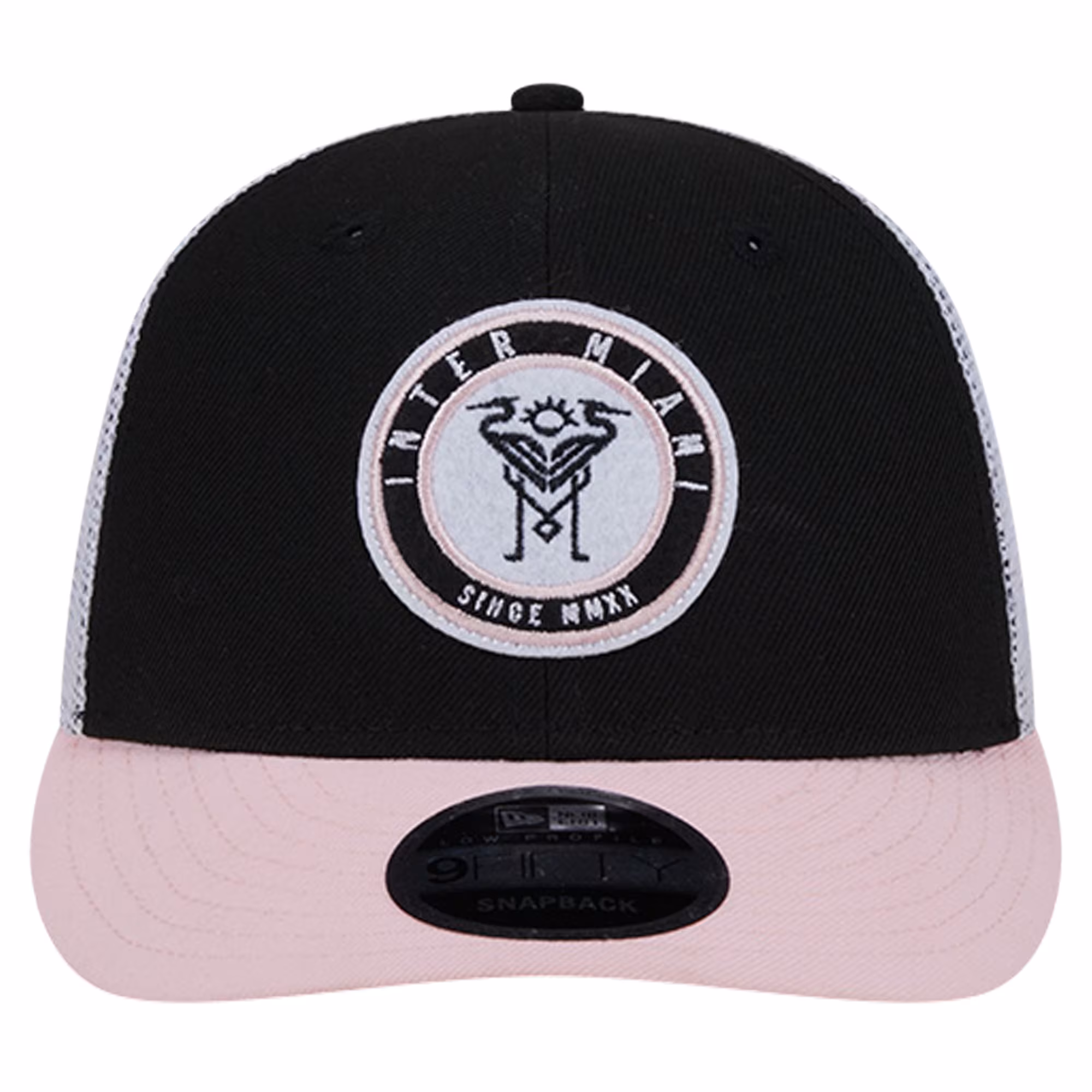 Inter Miami CF New Era Throwback Trucker Low Profile 9FIFTY Snapback Hat - Black