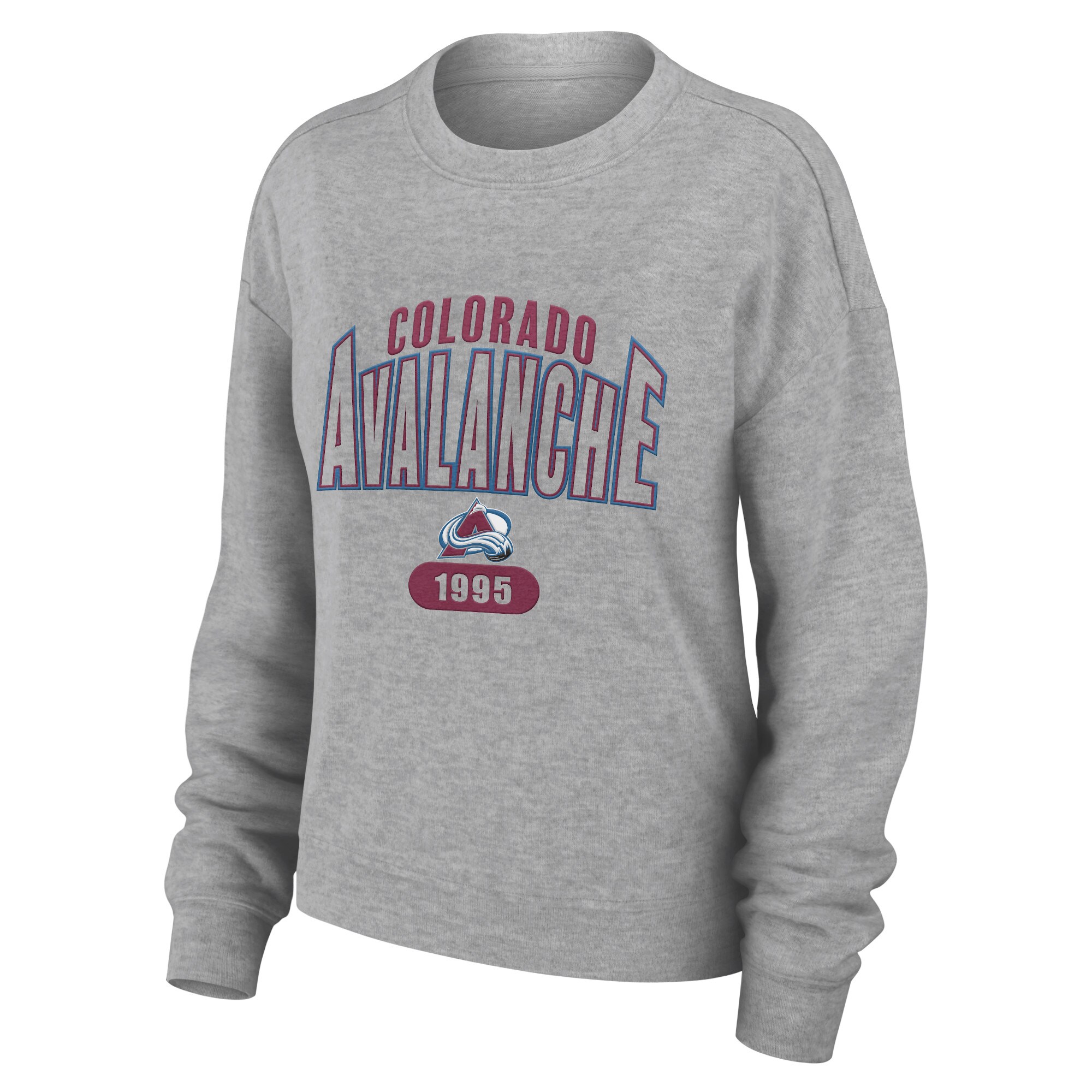 Colorado Avalanche WEAR by Erin Andrews Women's Knit Long Sleeve Tri-Blend T-Shirt & Pants Sleep Set - Heather Gray