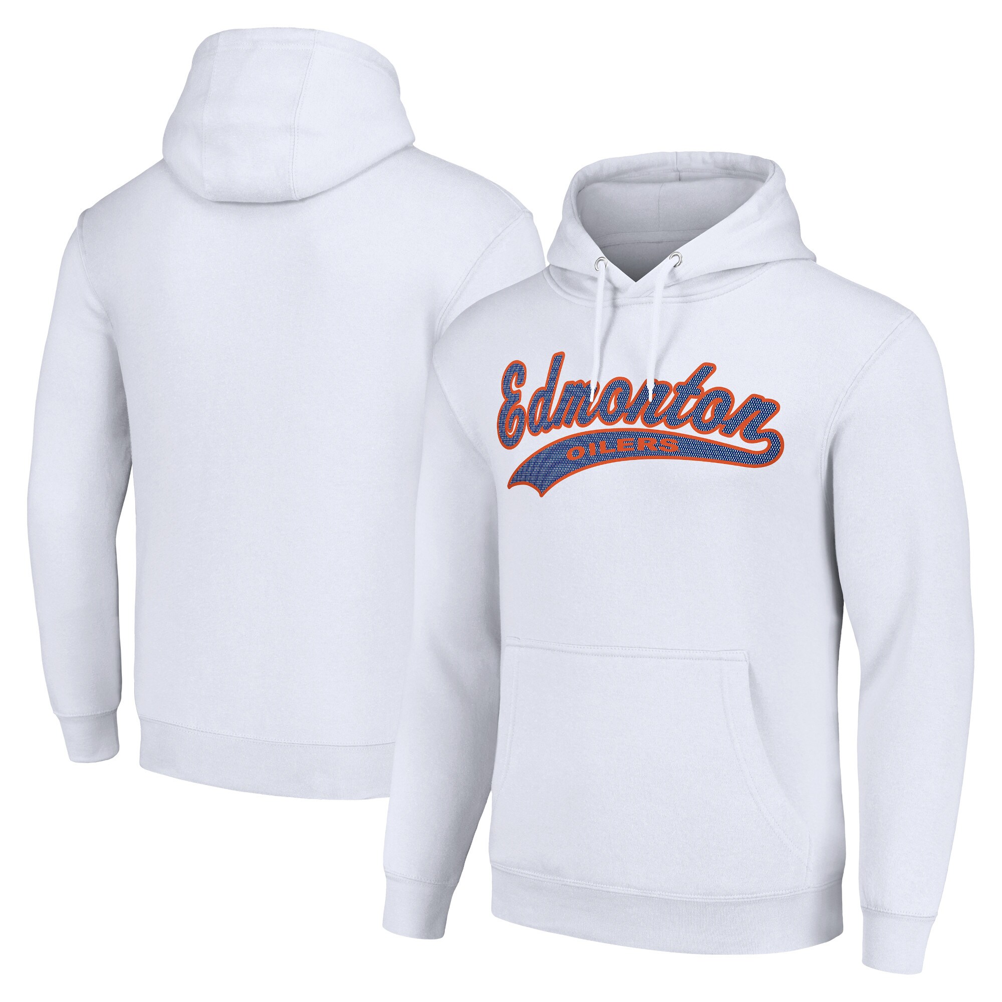 Edmonton Oilers Starter Tailsweep Fleece Tri-Blend Pullover Hoodie - White