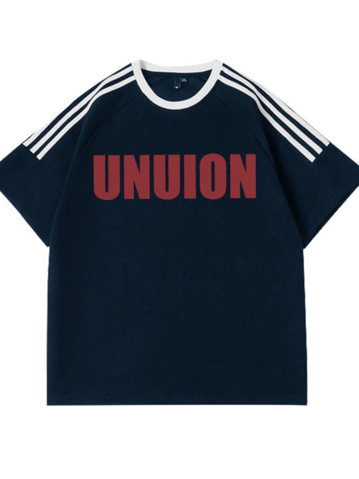 American letter print summer ins trendy three-bar short-sleeved T-shirt men's loose casual cotton T-shirt top clothes