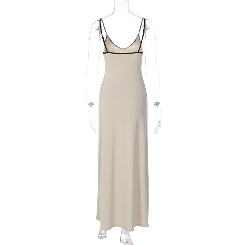 Women's summer Chic sexy V-neck Maxi Strap Dress