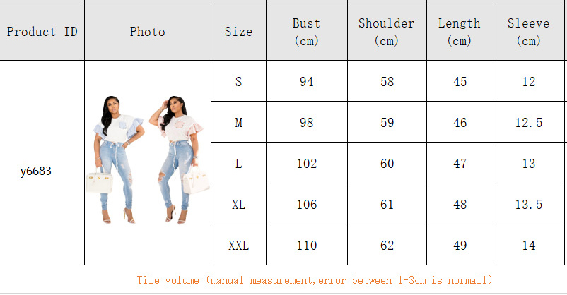 Women Round Neck Beaded Rhinestone Lace-Up Bell Bottom Sleeve Shirt