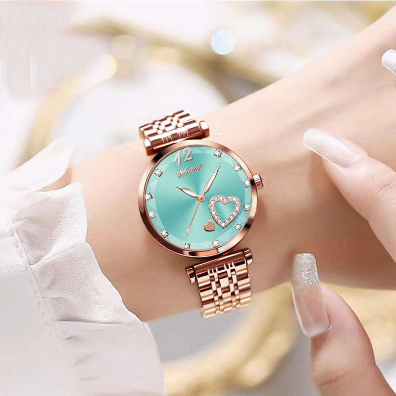 New women's watch with high value, niche diamond-studded student watch, simple and fashionable quartz watch with diamond watch, non-mechanical