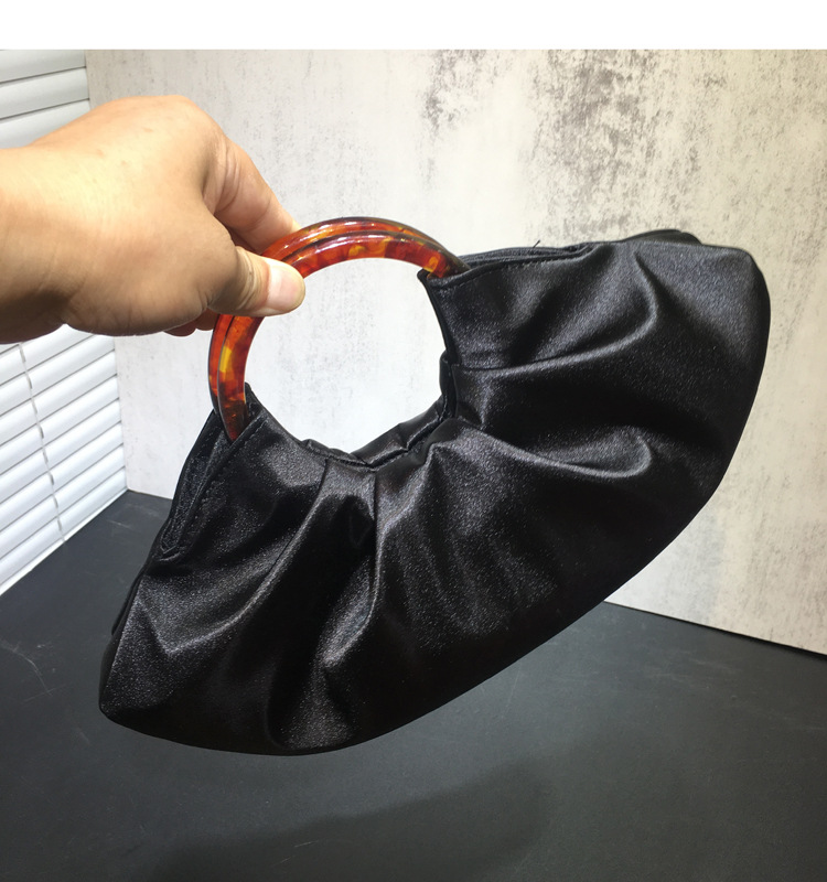 women's hand carry pleated silk cloud bag dinner hand bag