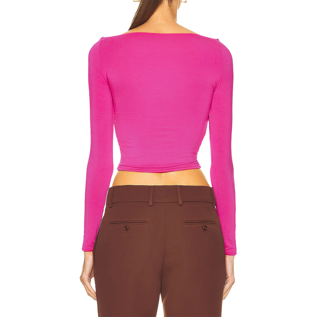 Women Solid Cutout Knot Off Shoulder T-Shirt