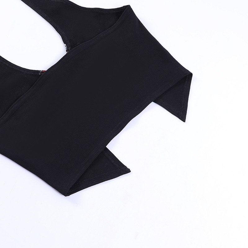 Womens Halter Neck Print Crop Tank Top