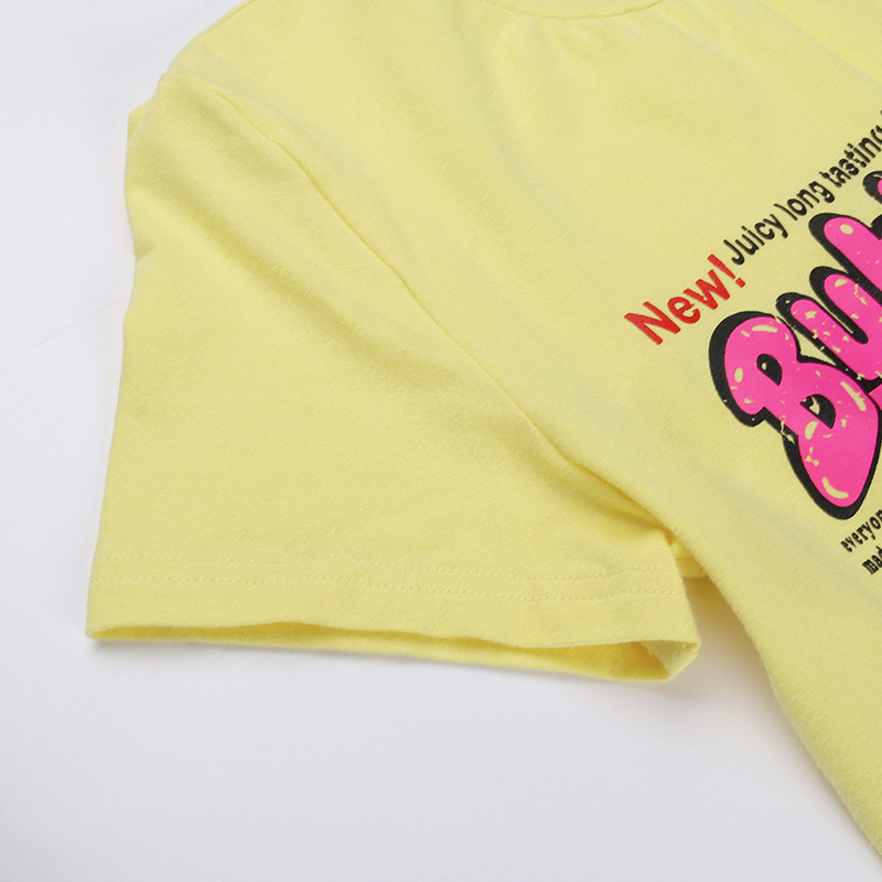 Basic Letter Print Hollow V-Neck Short-sleeved T-Shirt Women's Summer Sexy Fashion Casual Tops