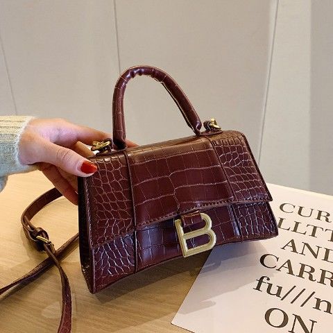 Small bag women's armpit bag one shoulder baguette retro stone texture messenger bag