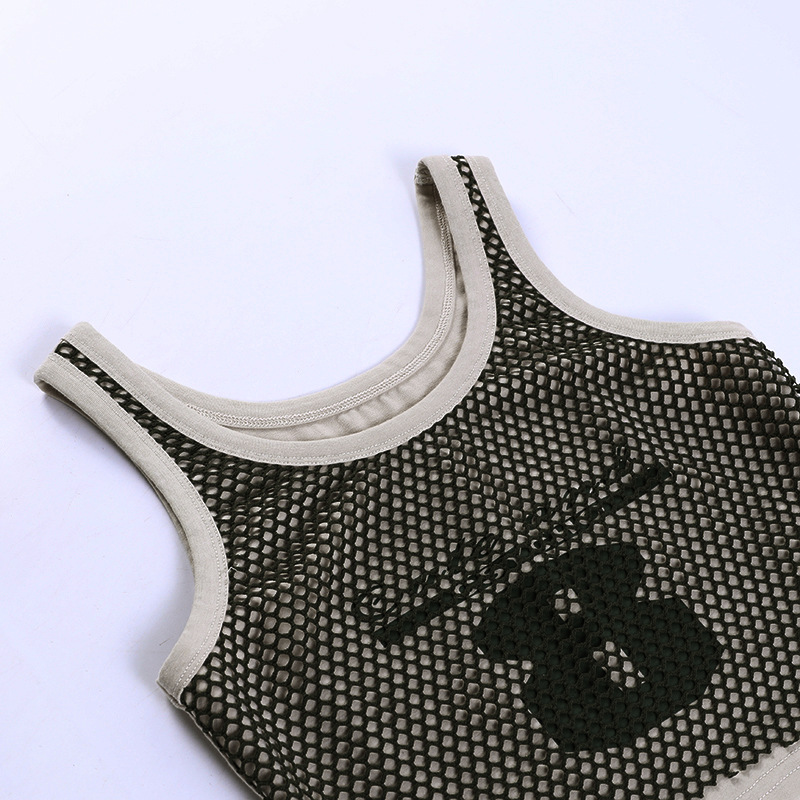 Women Summer Slim Grid Print Tank Top