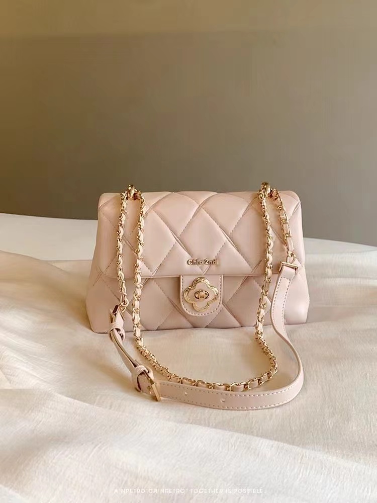 Fog color Champs Elysees small square bag for women in summer, high-end fashionable chain bag, shoulder messenger bag