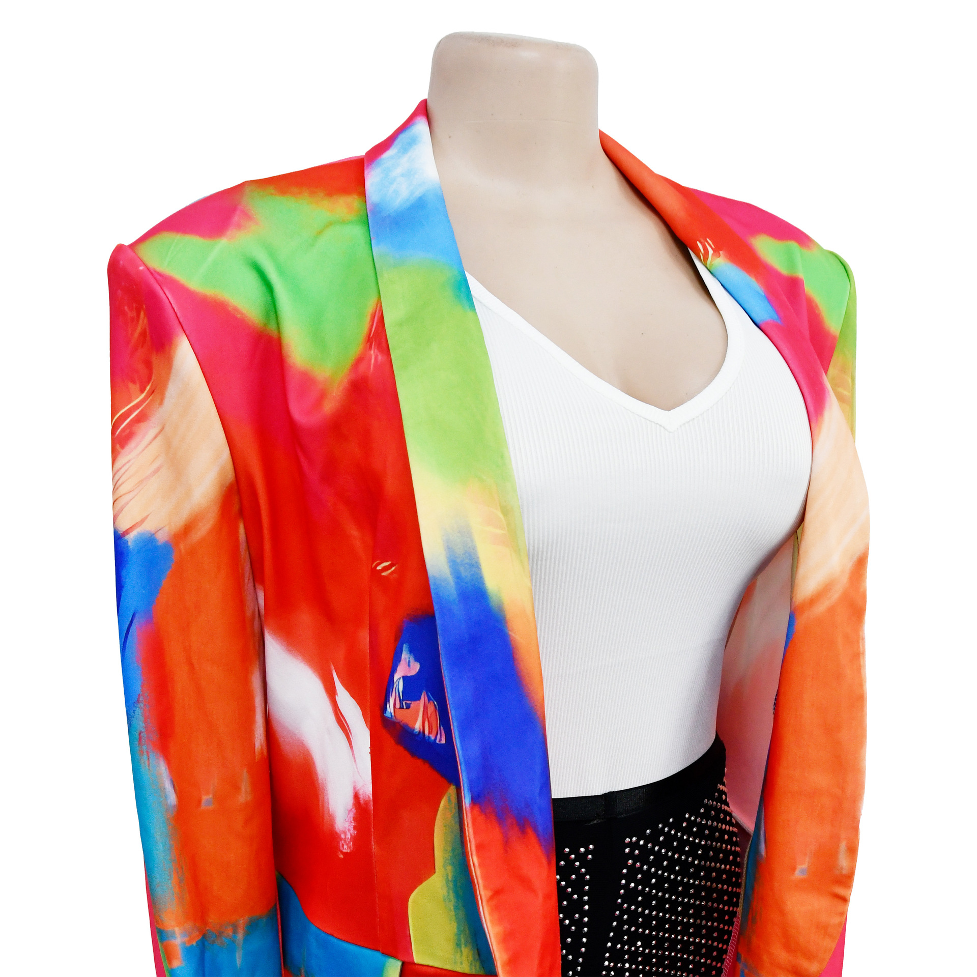 Women's Fashion Printed Long Sleeve Casual Blazer