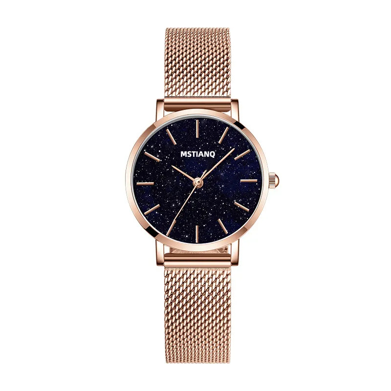 Starry sky Korean style simple and cool watch for women ins niche light luxury casual versatile literary small dial watch Style