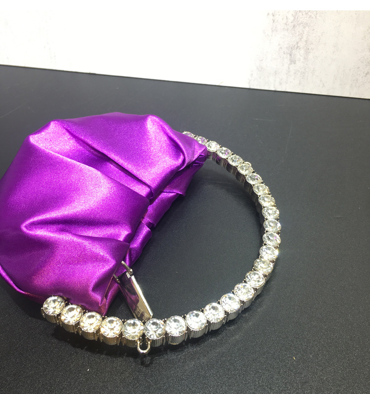 women's rhinestone clutch bag diamond pleated mini evening bag Messenger small bag