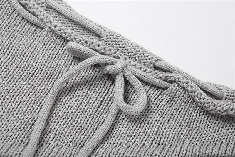 Summer Women Sexy Hollow Knitting Hooded Top and Skirt Two Piece Set