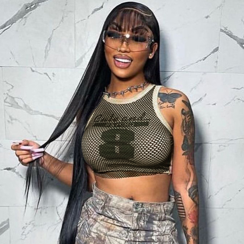 Women Summer Slim Grid Print Tank Top