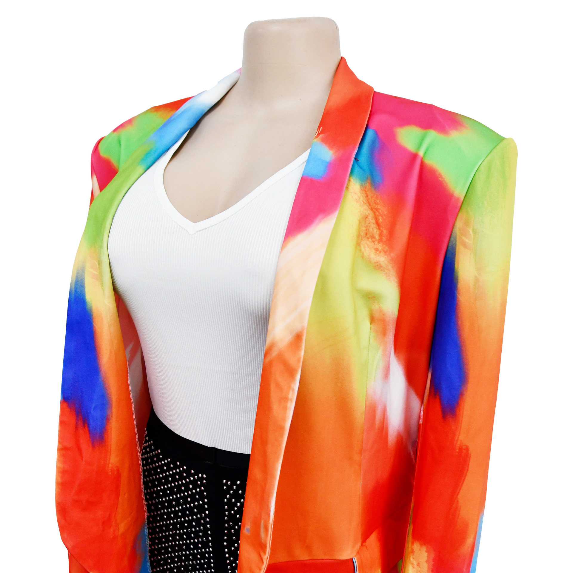 Women's Fashion Printed Long Sleeve Casual Blazer