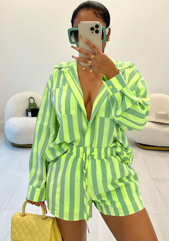 Women's Clothing vertical stripes two piece set