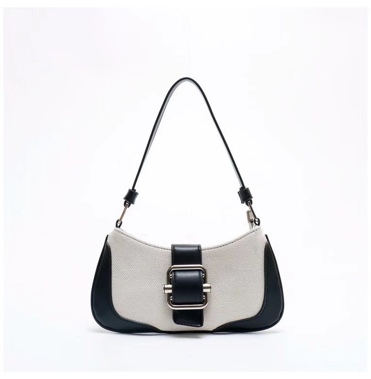European and American style osoi bag for women, niche design, retro color matching baguette bag, Hyuna same style shoulder messenger bag