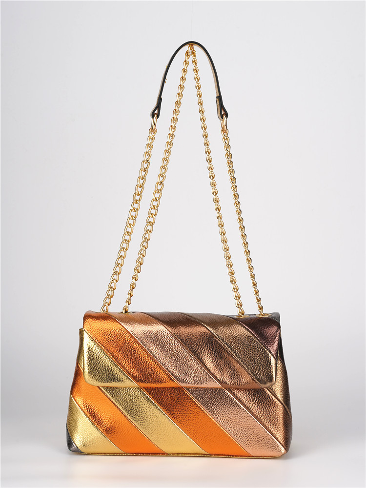 Metal Patchwork Pu Women's Designer Style Ladies Messenger Bag
