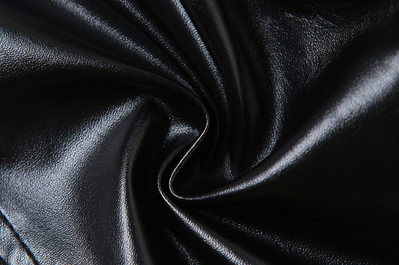 Summer Women Sexy pu Leather Solid Strapless Fold Top