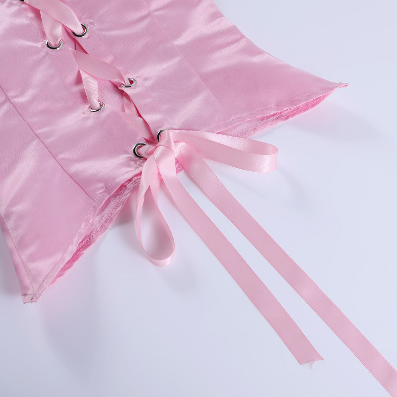 Pearl strap bow pink camisole women's tunic top