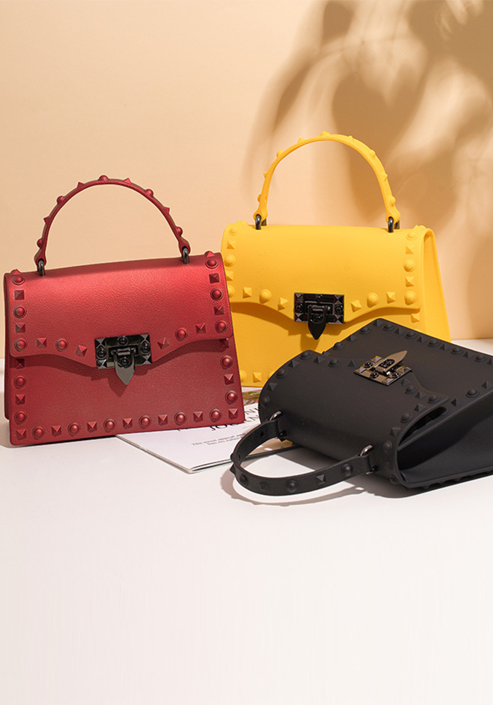 Jelly bag pvc summer women's bag diamond rivet portable shoulder bag