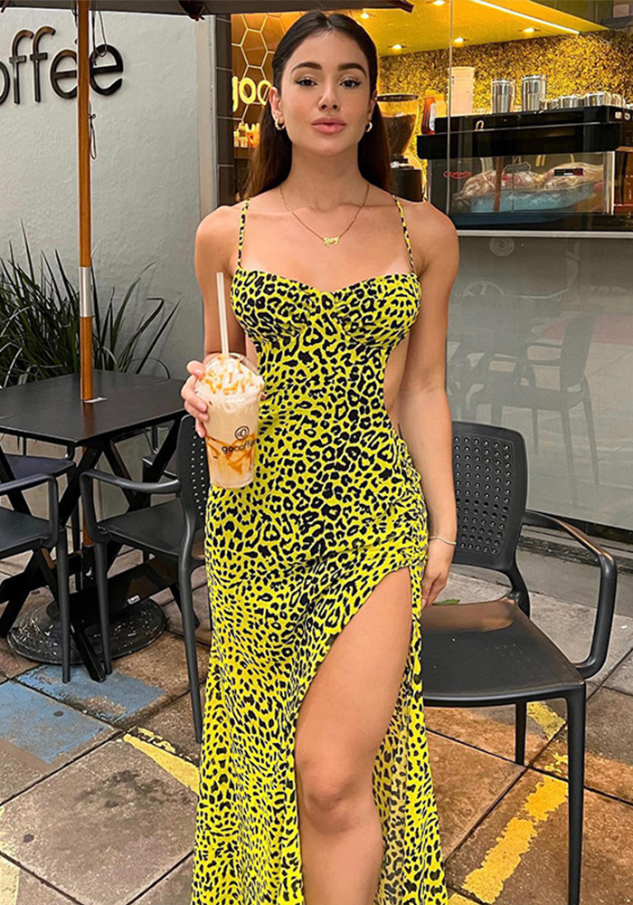 Summer Women's Fashion Low Back Crossover Straps Chic Evening Dress for Women