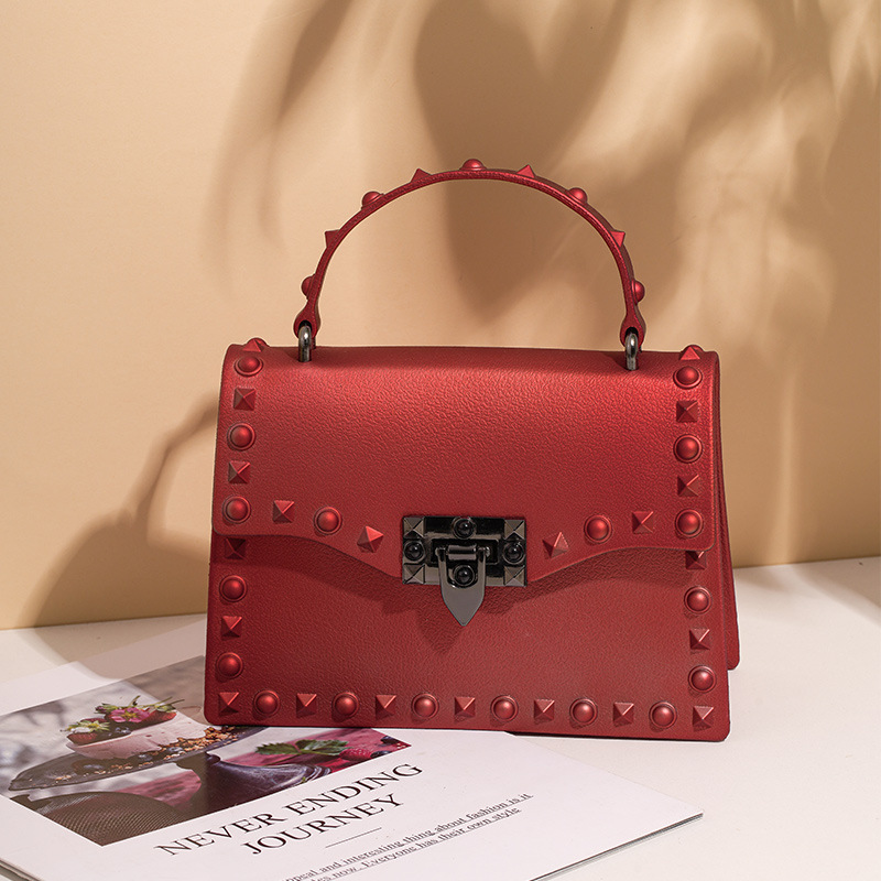 Jelly bag pvc summer women's bag diamond rivet portable shoulder bag