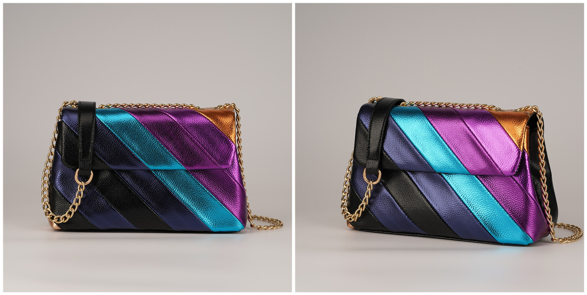 Metal Patchwork Pu Women's Designer Style Ladies Messenger Bag