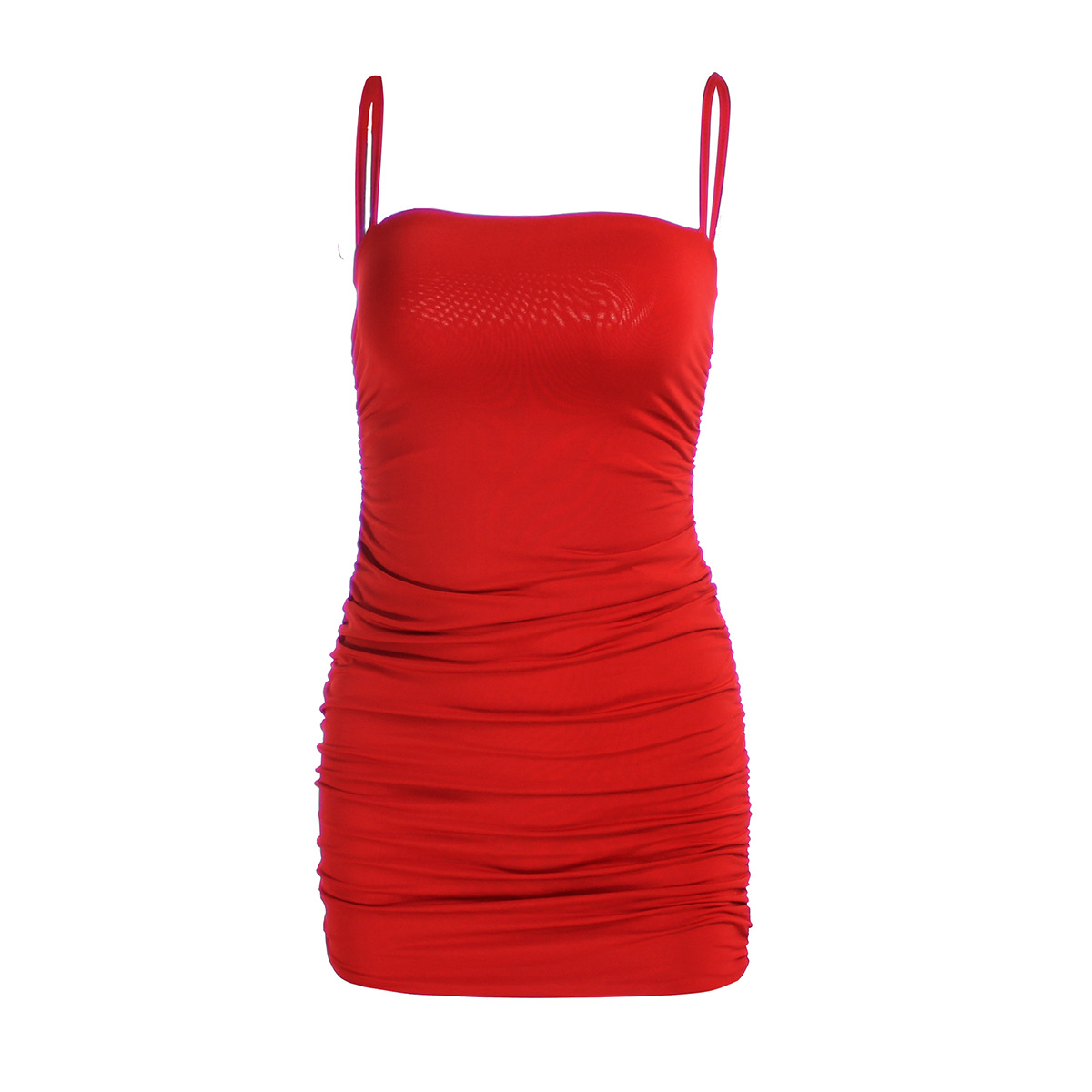 Women's Summer Sexy Strap Pleated Bodycon Nightclub Dress