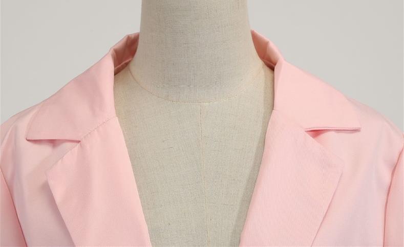 Spring Fall Women's Long Sleeve Plain Pocket Cardigan Blazer Jacket