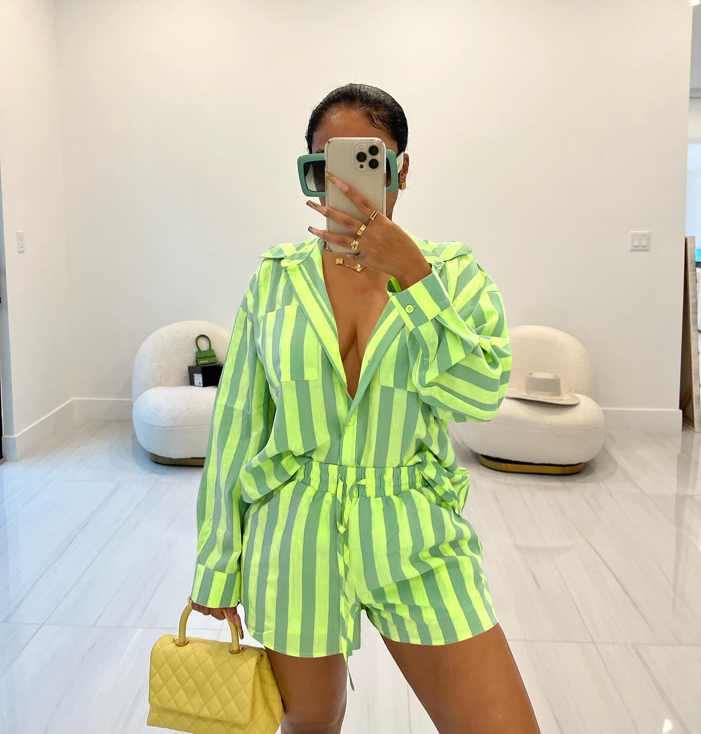 Women's Clothing vertical stripes two piece set